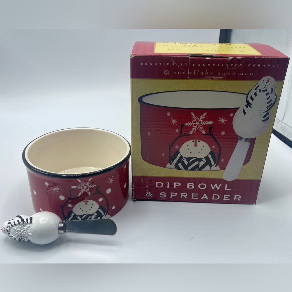 Red Dip Bowl & Spreader Set